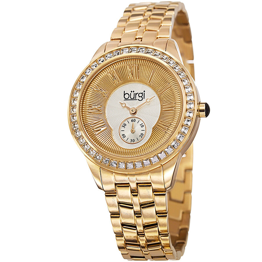 Burgi Silver and Gold Dial Gold-tone Steel Ladies Watch BUR106YG - Dawson Watches
