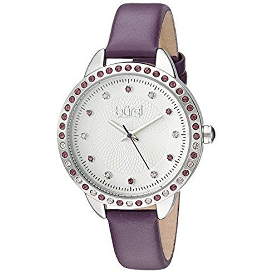 Burgi White Dial Purple Leather Ladies Watch BUR161PU - Dawson Watches