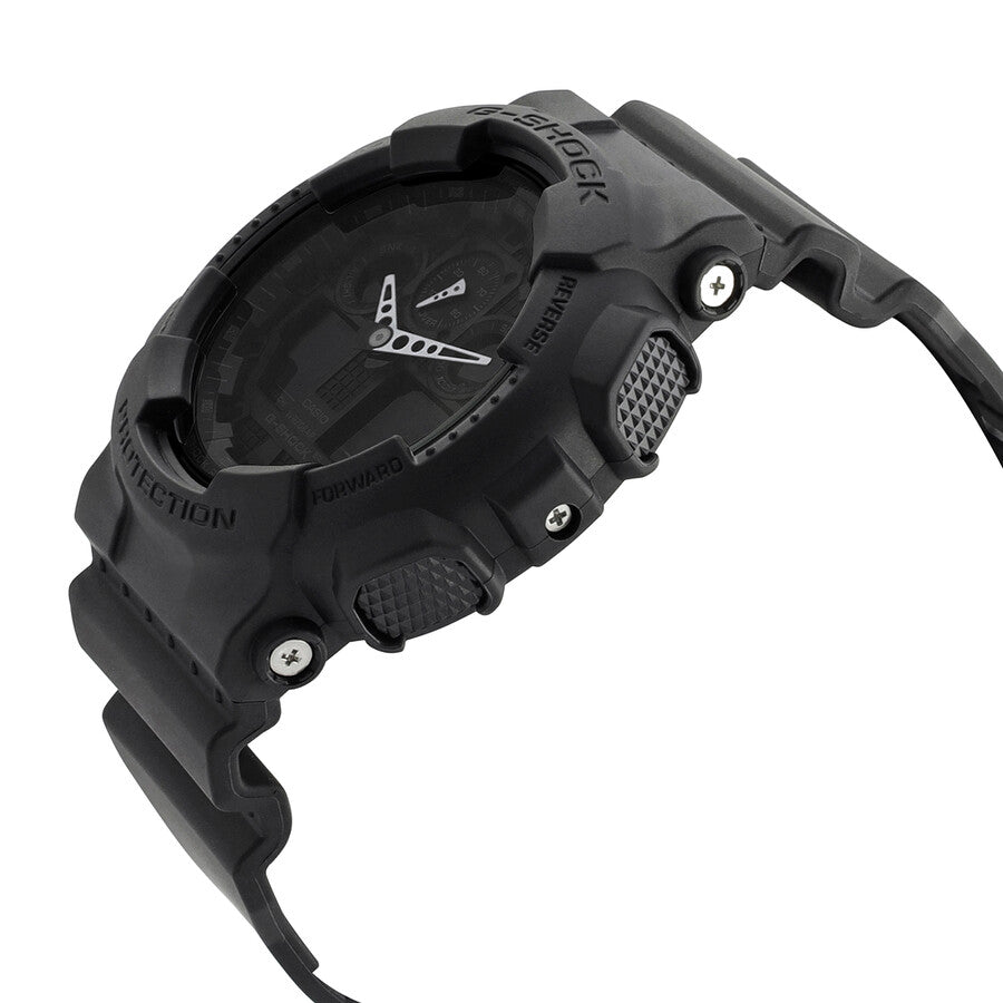 Casio G-Shock Perpetual Alarm World Time Chronograph Quartz Analog-Digital Black Dial Men's Watch GA-100-1A1 - Dawson Watches #2