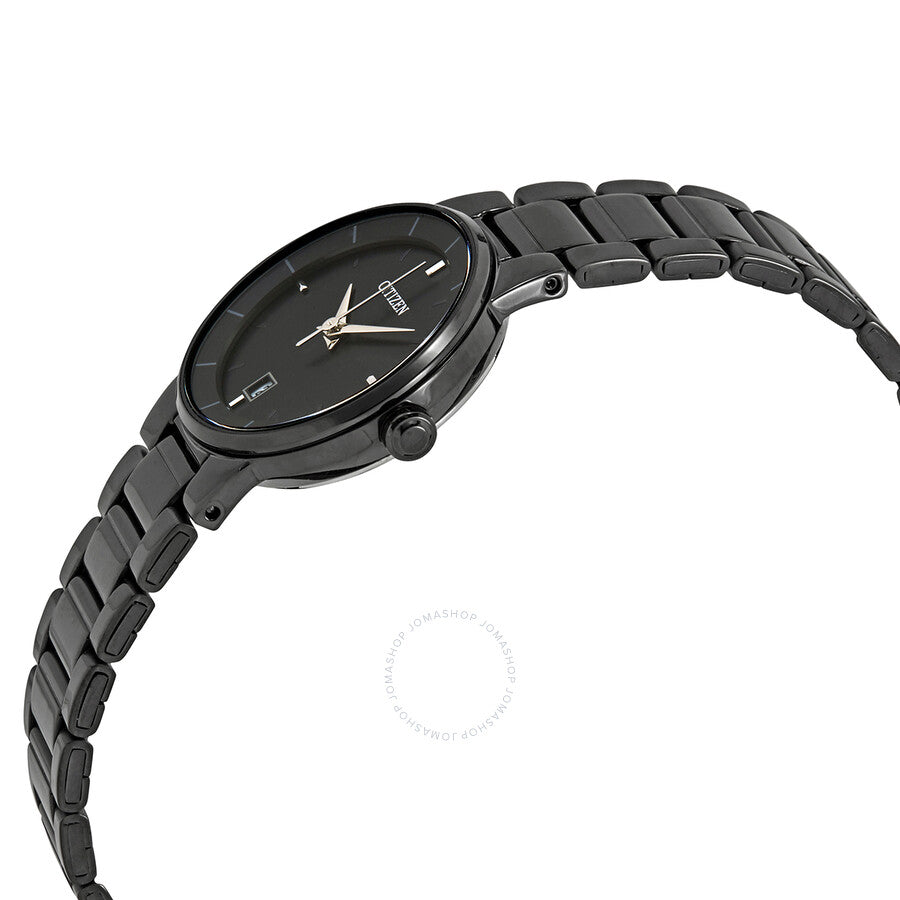 Citizen Quartz Black Dial Black Ion-plated Ladies Watch EU6017-54E - The Watches Men & Co #2