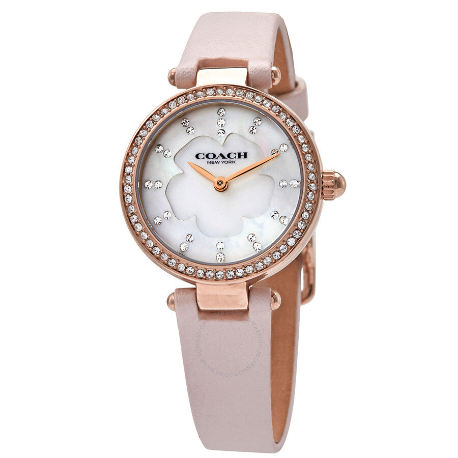 Coach Perry Mother of Pearl Crystal Dial Ladies Watch 14503190 - Dawson Watches