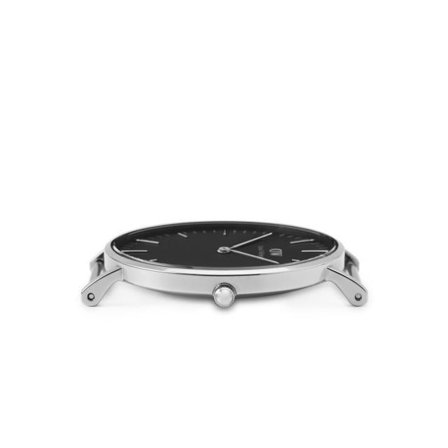 Daniel Wellington Cornwall 36mm Silver Bezel Black Nylon Strap Women's Watch - DW00100151
