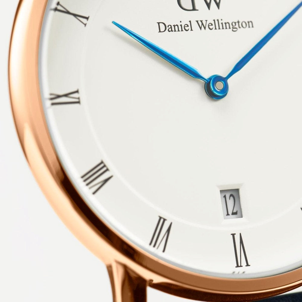 Daniel Wellington Dapper Reading 38mm White Dial Black Genuine Leather Men's Watch - DW00100107