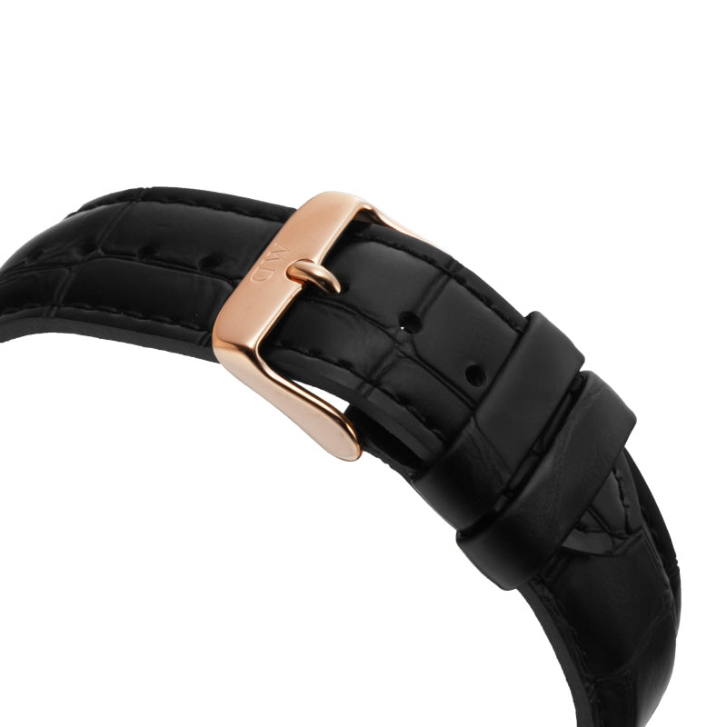 Daniel Wellington Dapper Reading 38mm White Dial Black Genuine Leather Men's Watch - DW00100107