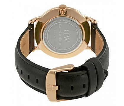 Daniel Wellington Dapper Sheffield 38mm White Dial Black Genuine Leather Men's Watch - DW00100084