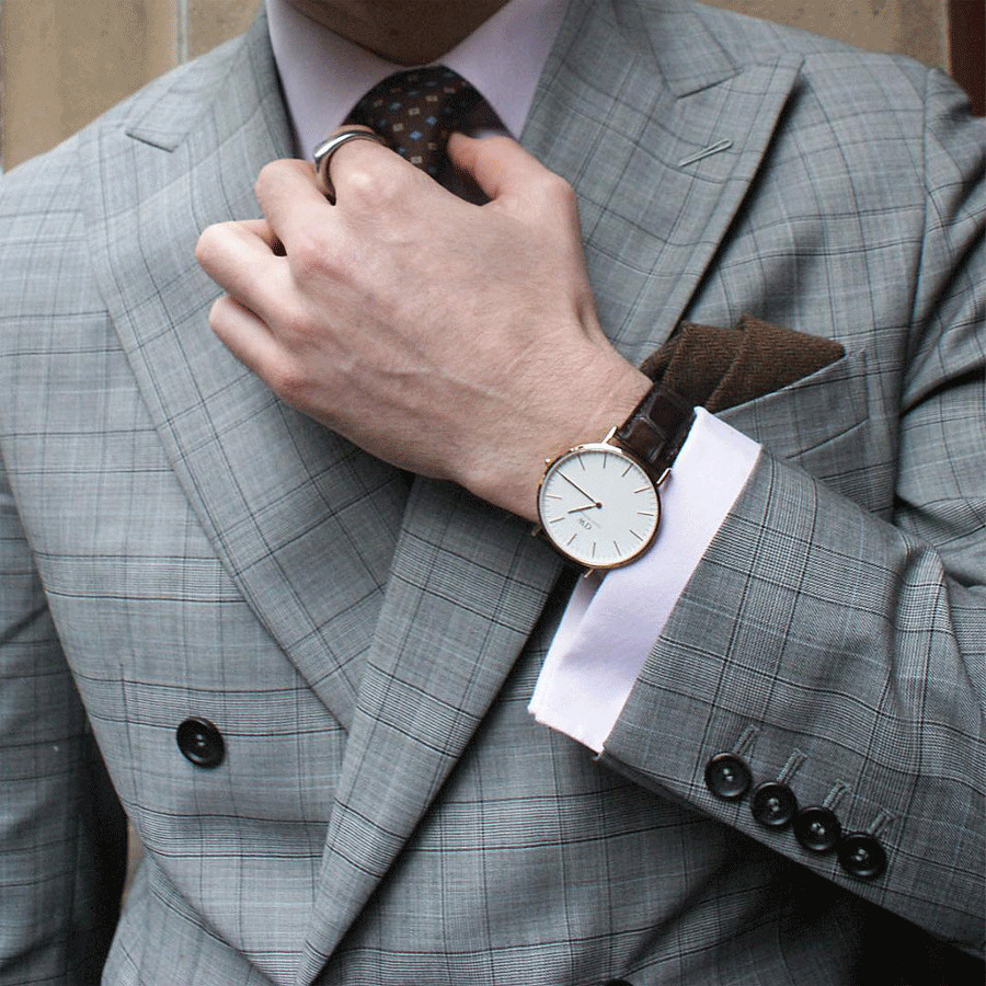Daniel Wellington York 40mm White Dial Dark Brown Genuine Leather Watch - DW00100011