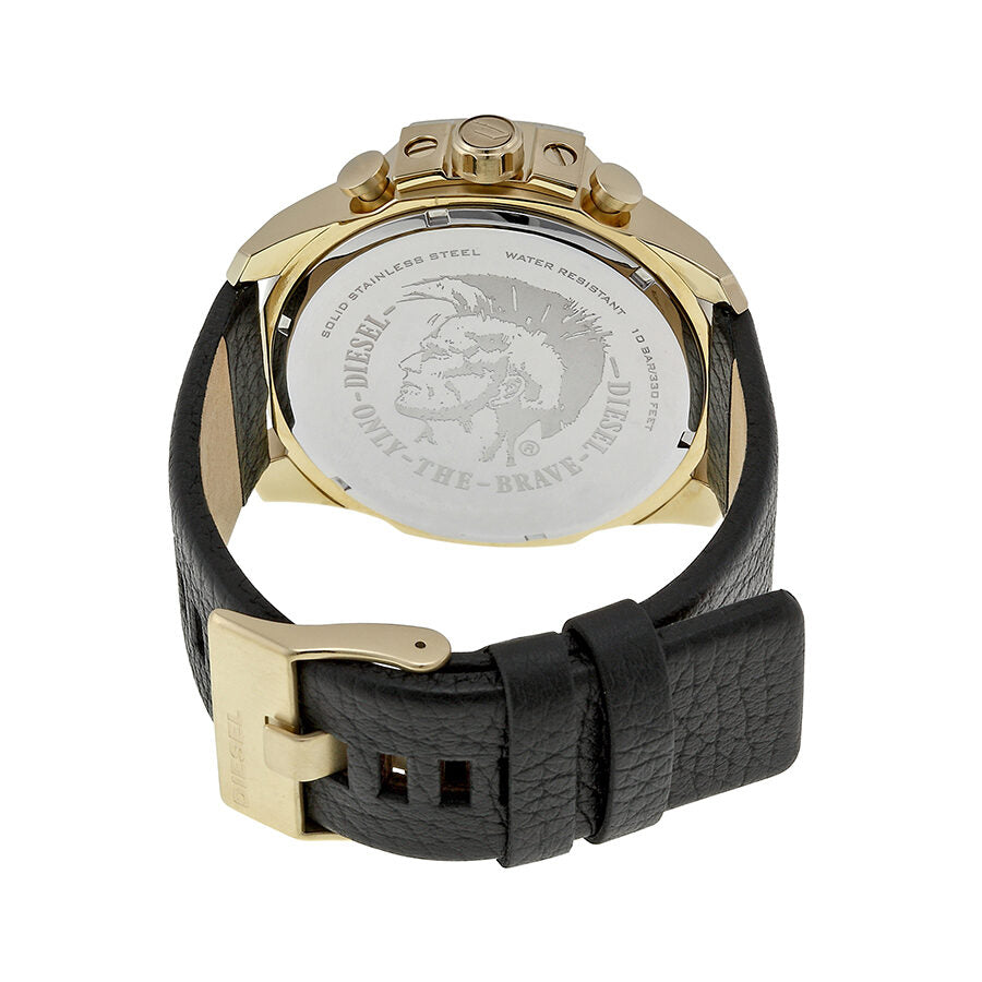 Diesel Mega Chief Black Dial Black Leather Men's Watch #DZ4344 - The Watches Men & CO #3