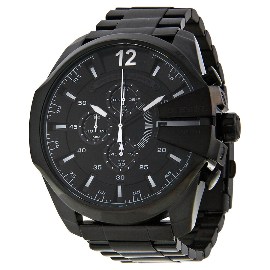 Diesel Mega Chief Chronograph Black Dial Men's Watch #DZ4283 - The Watches Men & CO