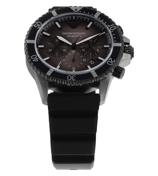 Emporio Armani Chronograph Black Silicone Men's Watch AR11515 - The Watches Men & CO #2
