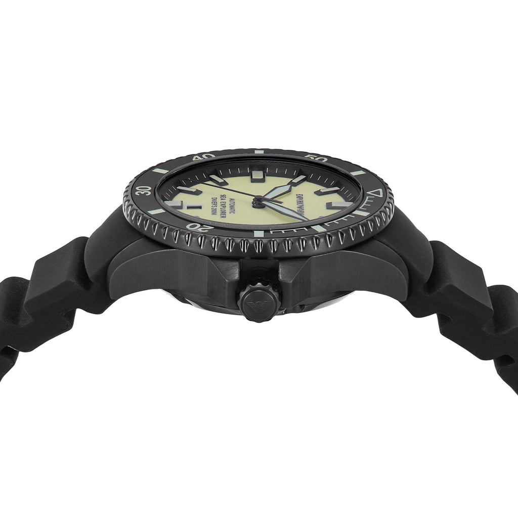 Emporio Armani Sea Explorer Automatic Black Silicone Watch ar60085 ar60085 - Image 2