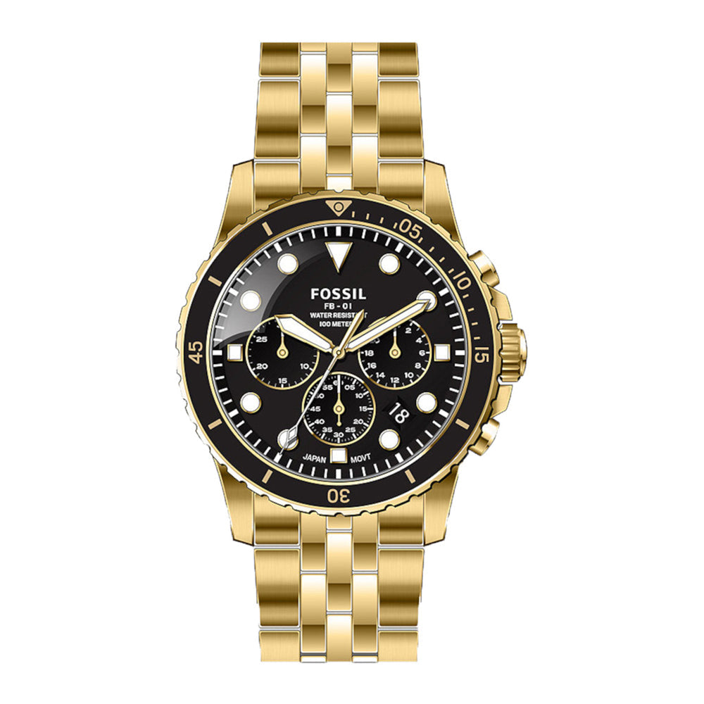 Fossil FB-01 Chronograph Quartz Black Dial Men’s Watch FS5836 - Watch