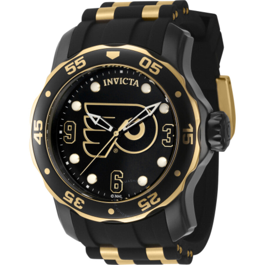 Invicta NHL Philadelphia Flyers Quartz Black Dial Men's Watch 42308 - The Watches Men & Co