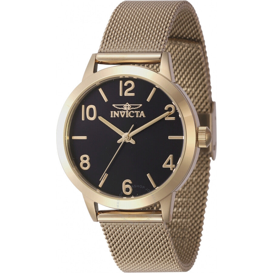 Invicta Wildflower Quartz Black Dial Ladies Watch 47277 - The Watches Men & Co
