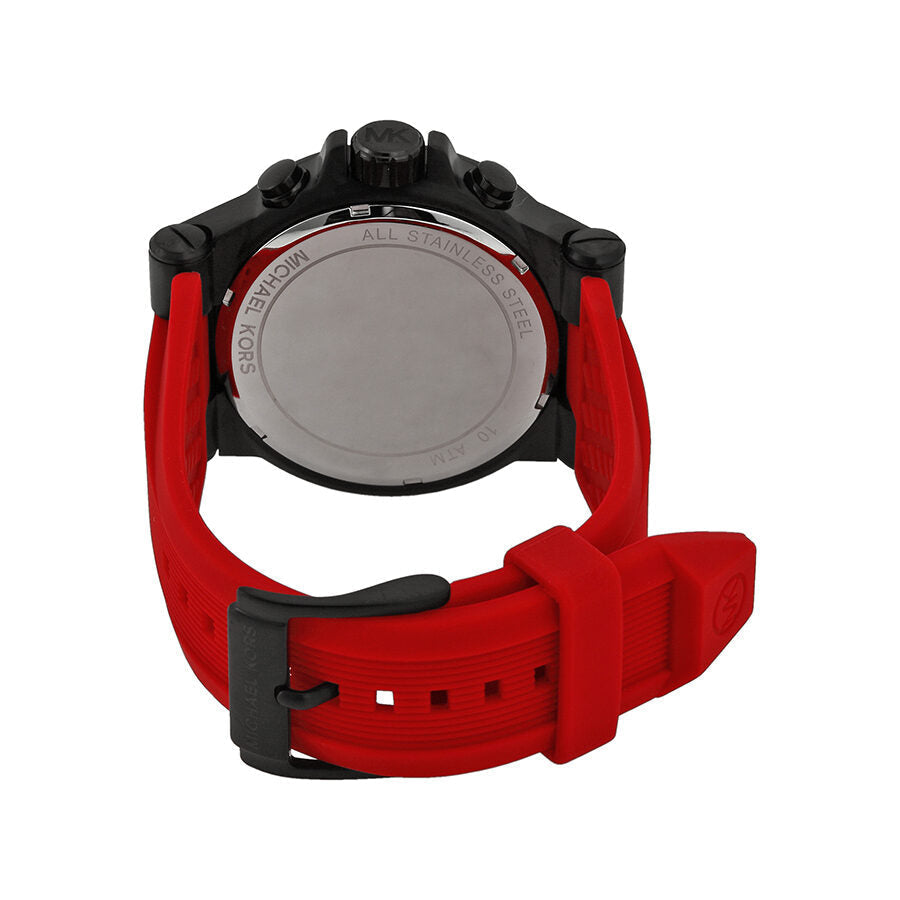 Michael Kors Dylan Chronograph Black Dial Red Silicone Men's Watch MK8382 - The Watches Men & CO #3