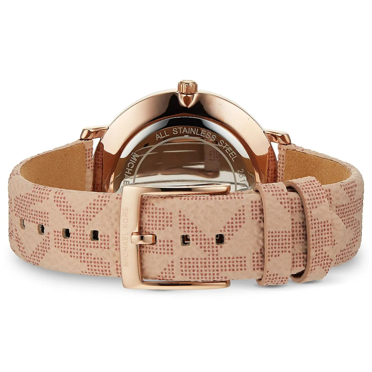 Michael Kors Pyper Silver Dial Pink Genuine Leather Women's Watch - MK2859
