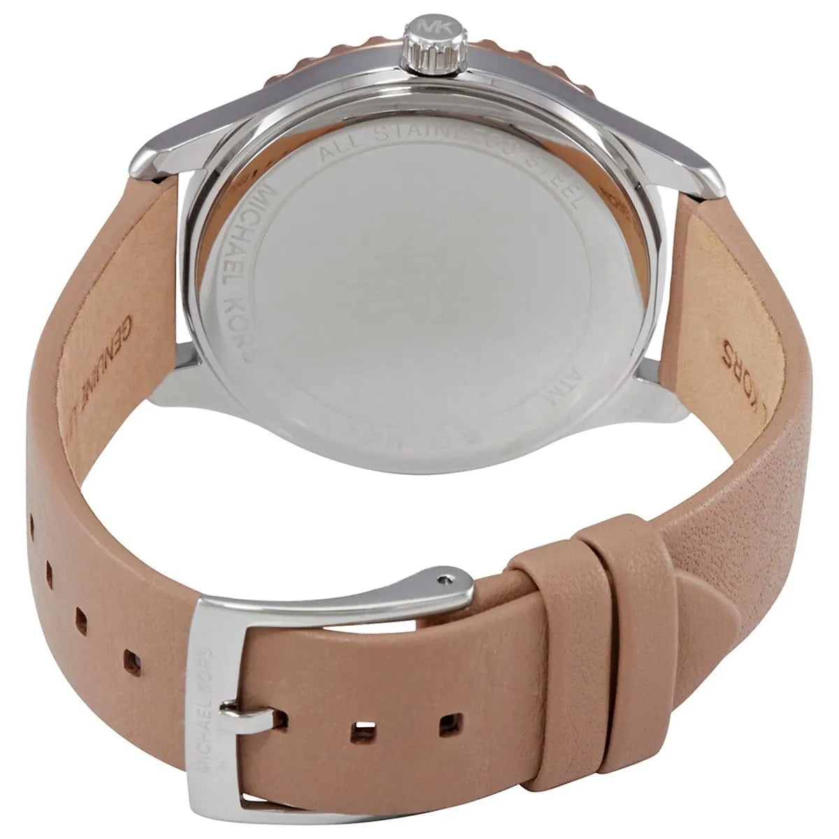 Michael Kors Layton White MOP Dial Beige Genuine Leather Women's Watch - MK2910