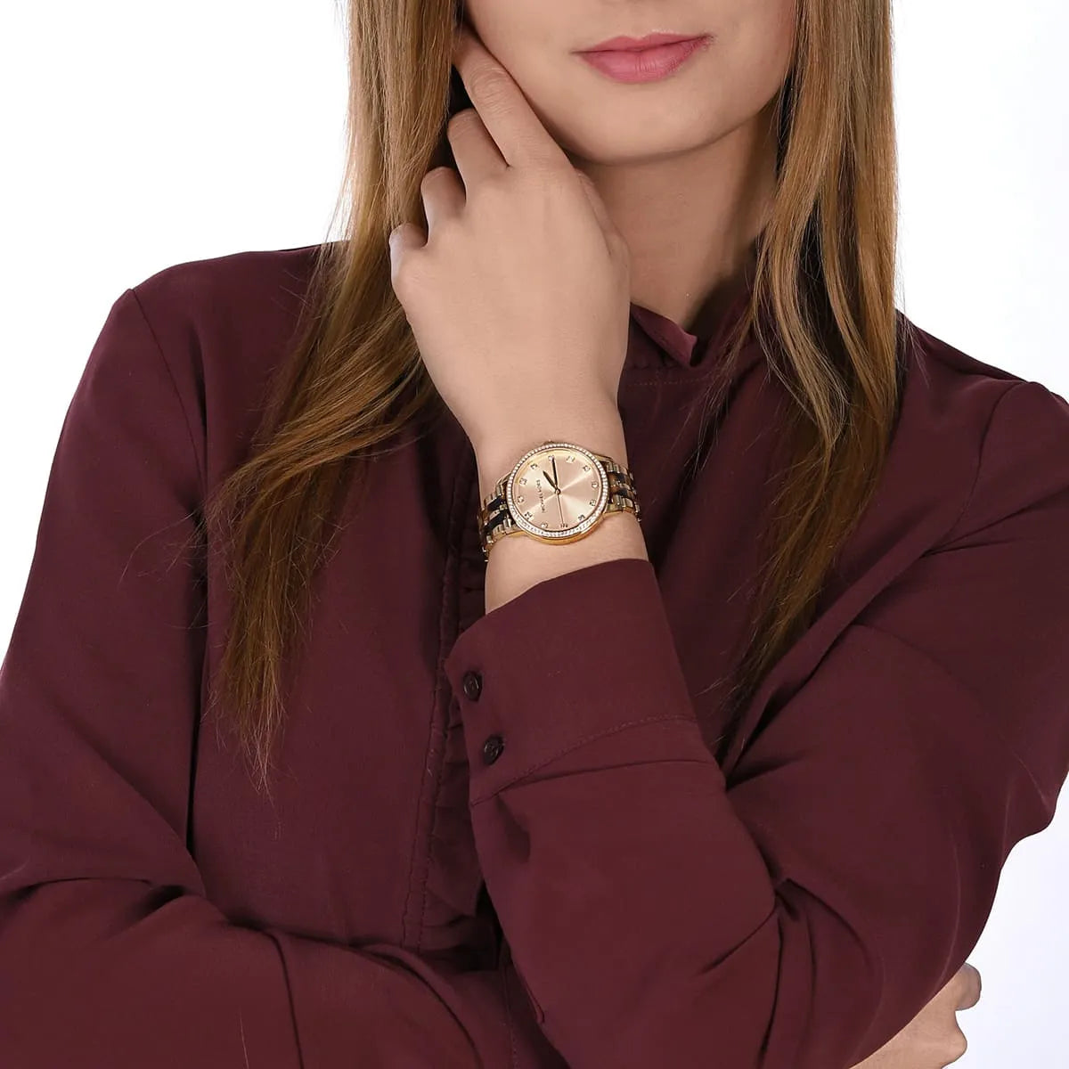 Michael Kors Melissa Gold Sunray Dial Gold Tortoiste Acetate Women's Watch - MK4395