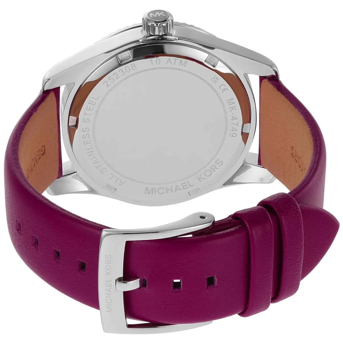 Michael Kors Lexington Silver-tone Pink Genuine Leather Women's Watch - MK4749