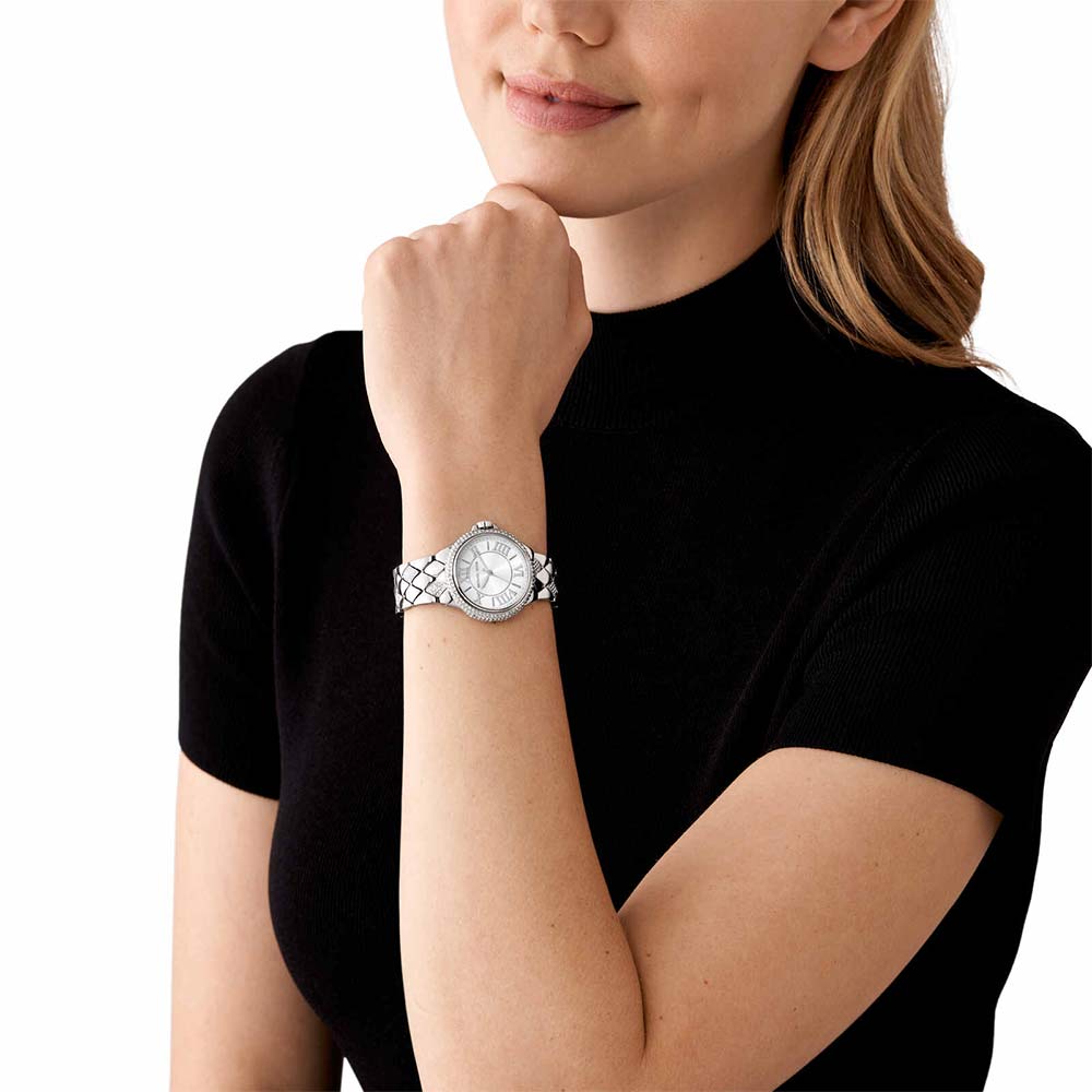Michael Kors Mini Camille Pavé Silver-Tone Women's Watch - MK4804
