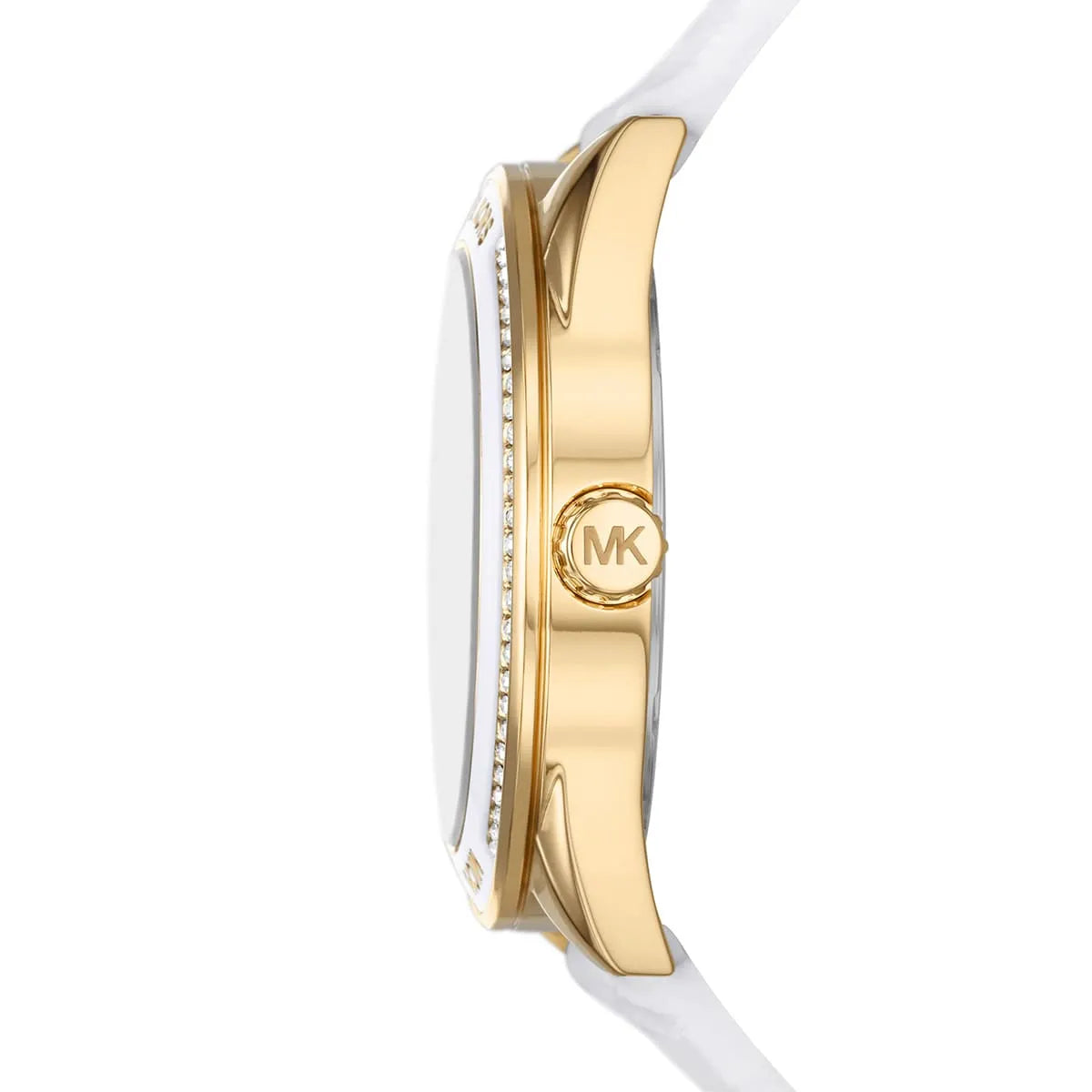 Michael Kors Oversized Jessa Gold-Tone and White Silicone Women's Watch - MK7267