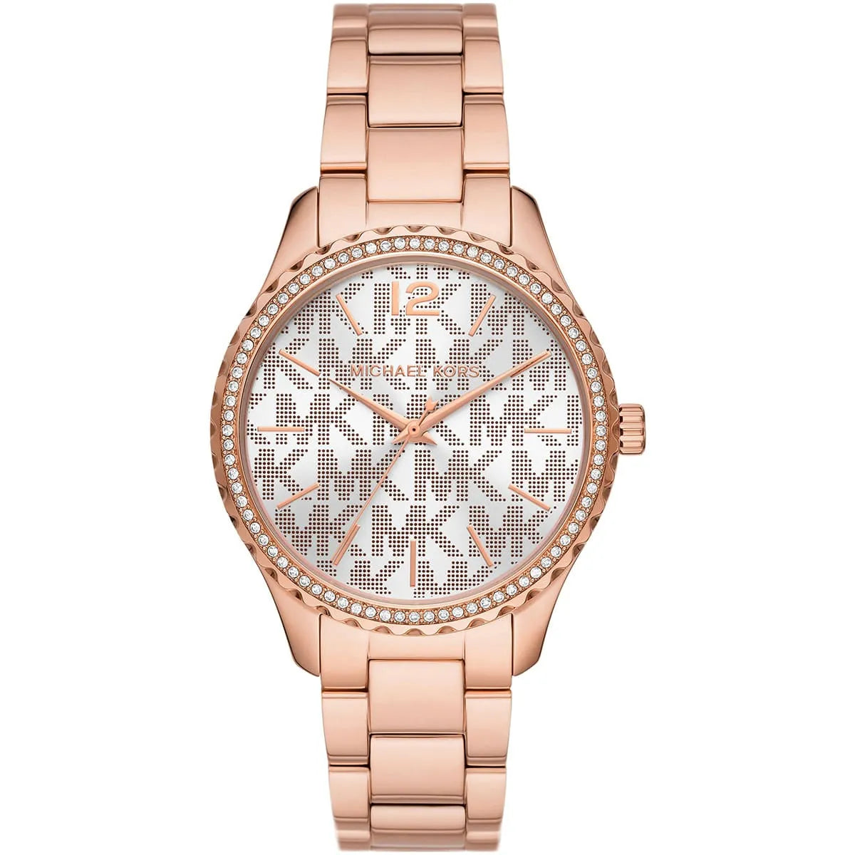 Michael Kors Layton Pavé Logo Rose Gold-Tone Women's Watch - MK7297