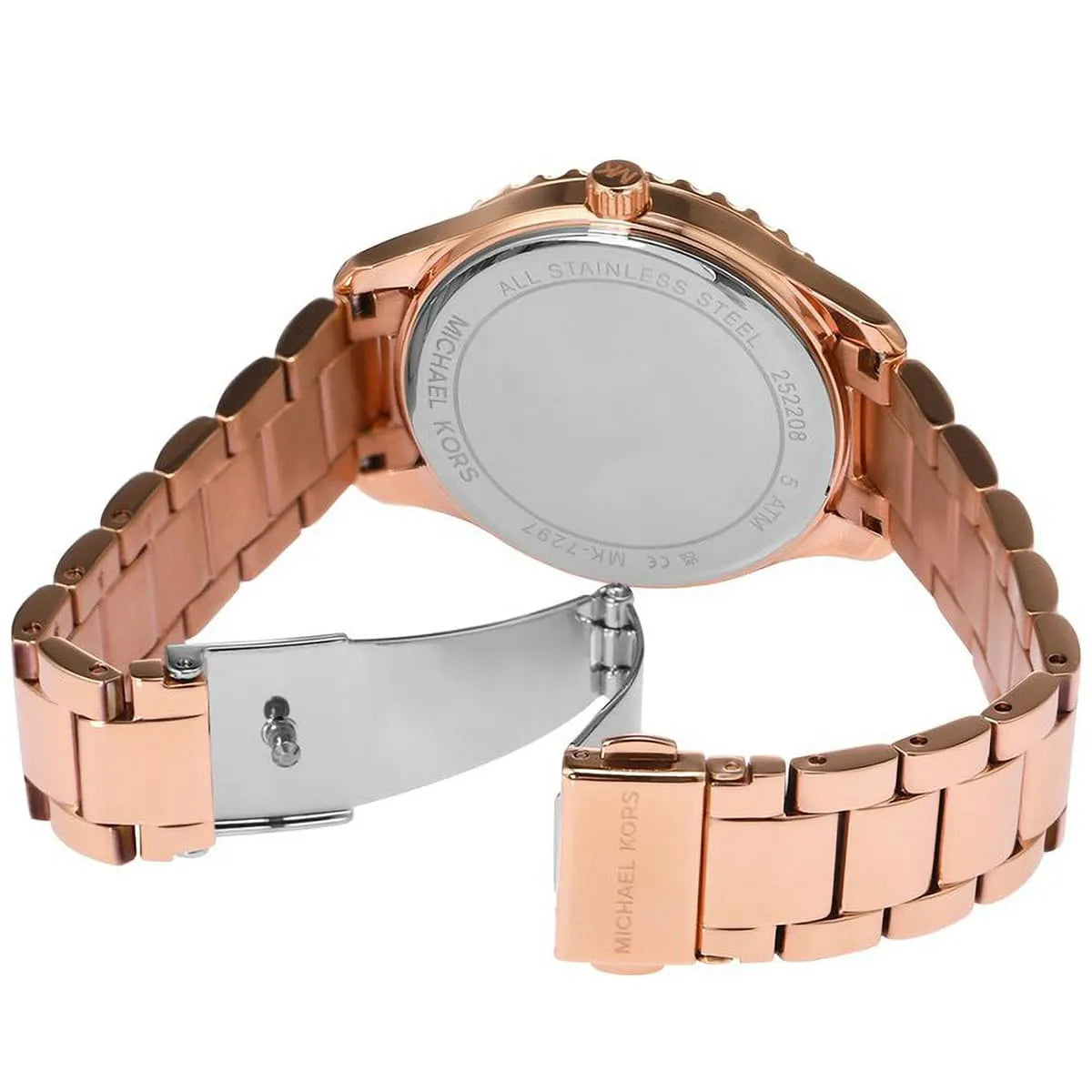 Michael Kors Layton Pavé Logo Rose Gold-Tone Women's Watch - MK7297