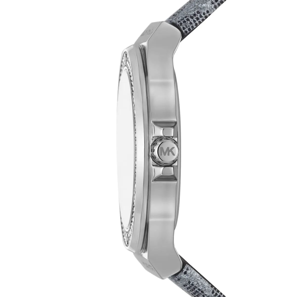 Michael Kors Lennox Pavé Black Dial Silver Genuine Leather Women's Watch - MK7309