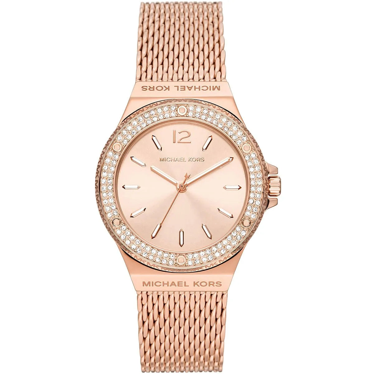 Michael Kors Lennox Pavé Rose Gold-Tone Mesh Women's Watch - MK7336