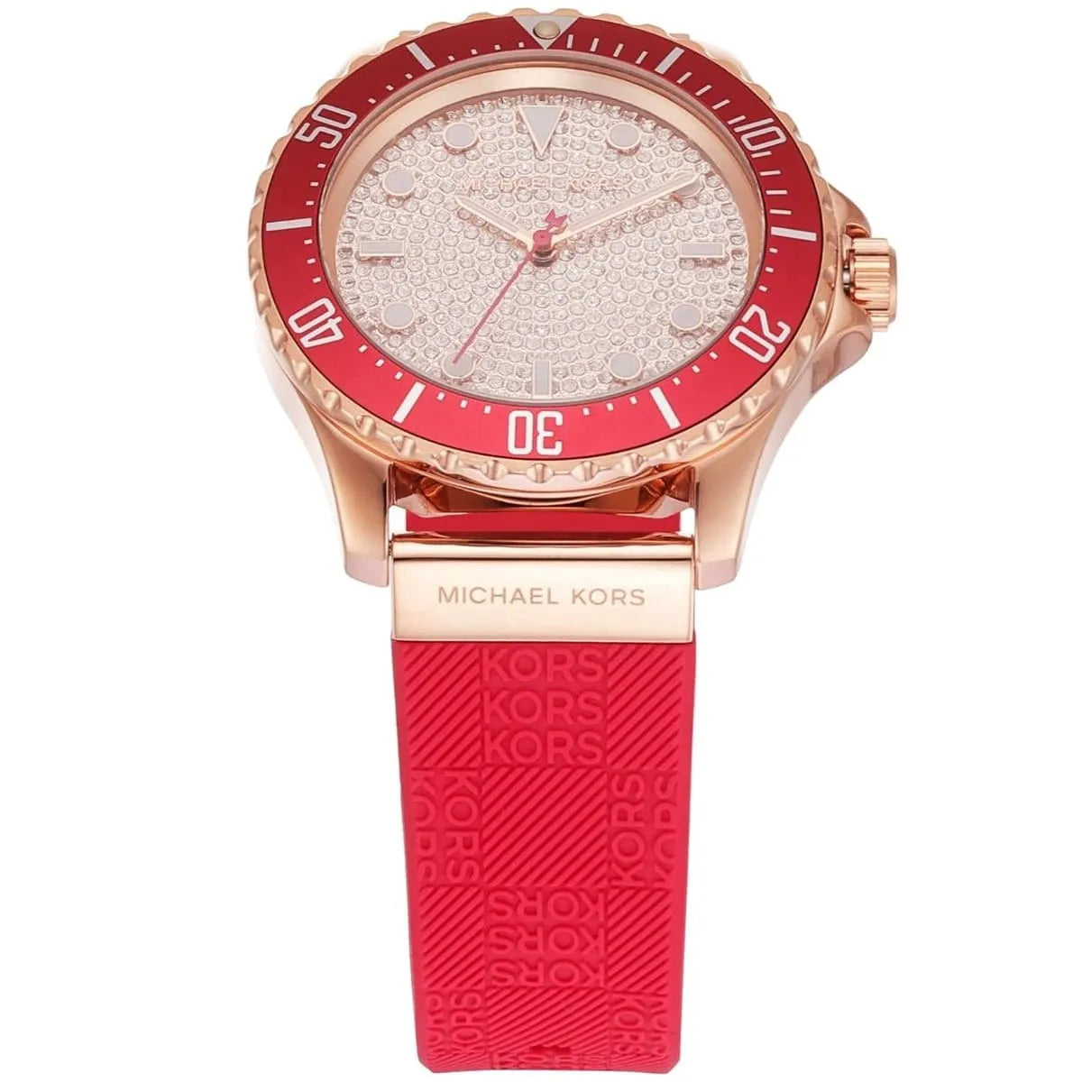 Michael Kors Everest Crystal-set Dial Pink Silicone Women's Watch - MK7359