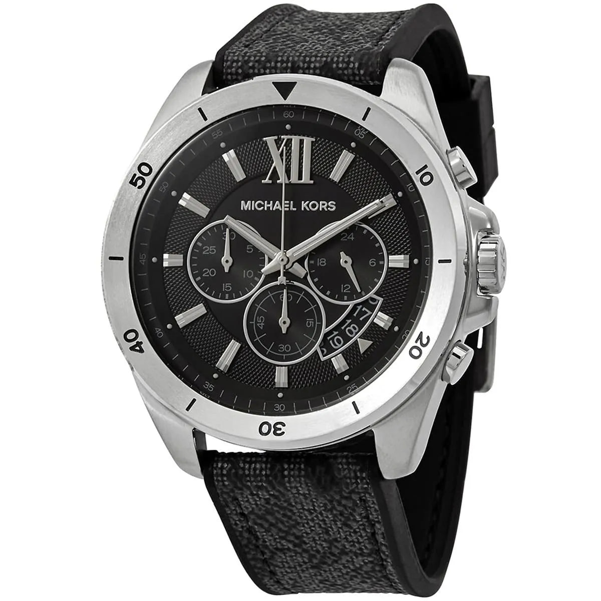 Michael Kors Oversized Brecken Chronograph Black PVC/Silicone Strap Men's Watch - MK8850