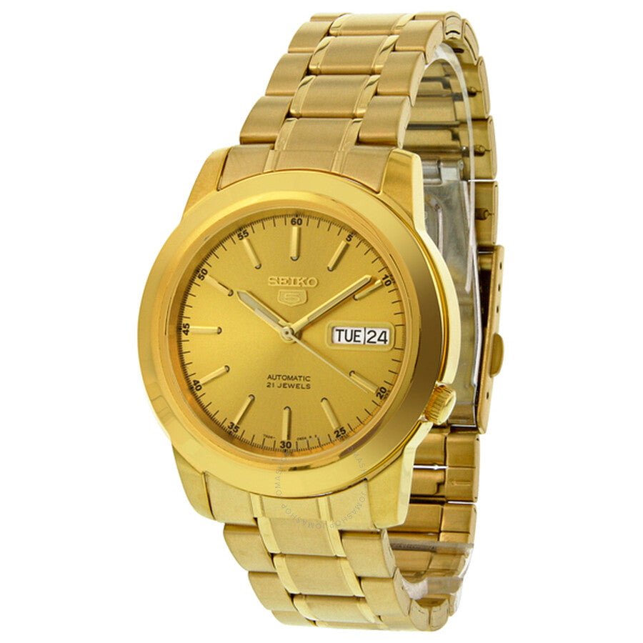 Seiko 5 Automatic Champagne Dial Yellow Gold-tone Men's Watch SNKE56 - The Watches Men & Co #2