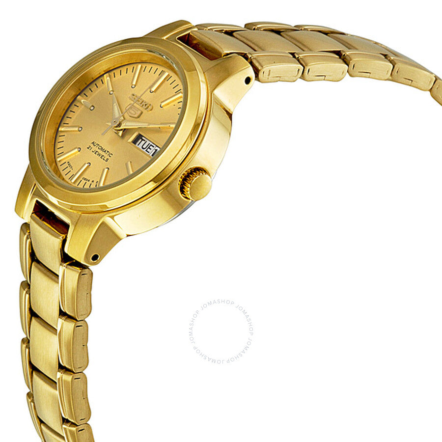 Seiko Series 5 Automatic Gold Dial Ladies Watch SYME46 - The Watches Men & Co #2