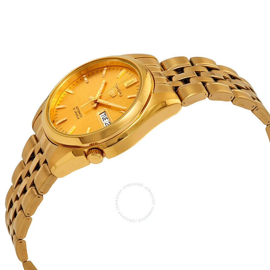 Seiko Series 5 Automatic Gold Dial Men's Watch SNK366 - The Watches Men & Co #2