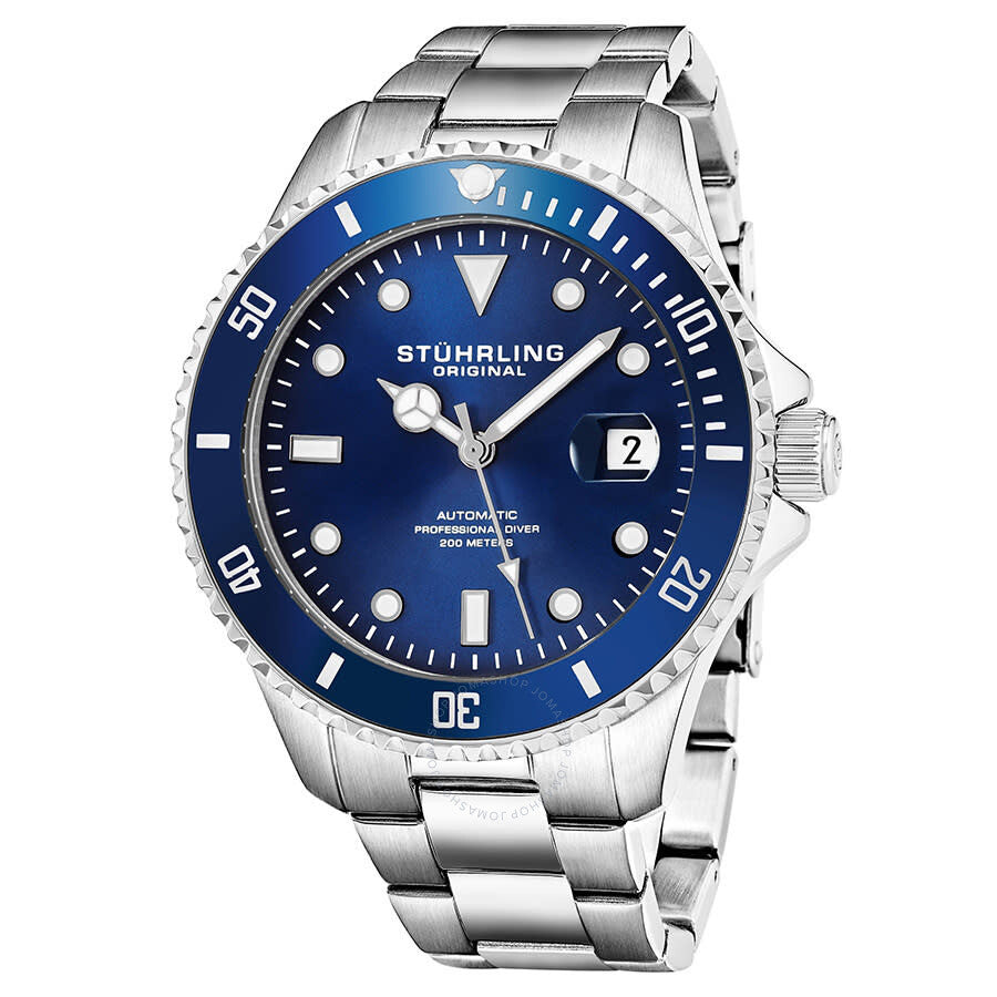 Stuhrling Original Aquadiver Automatic Blue Dial Men's Watch M13544 - Dawson Watches