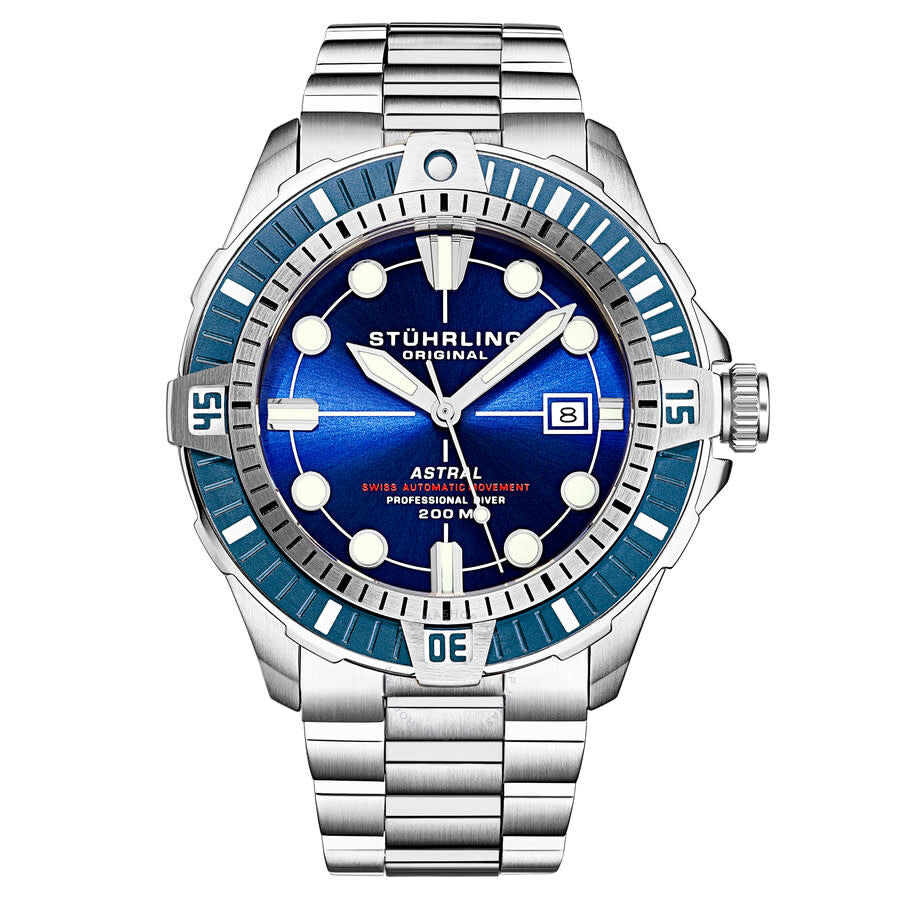 Stuhrling Original Aquadiver Automatic Blue Dial Men's Watch M16746 - Dawson Watches #3