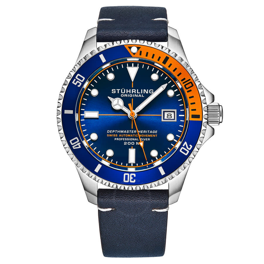 Stuhrling Original Aquadiver Automatic Blue Dial Men's Watch M17183 - Dawson Watches