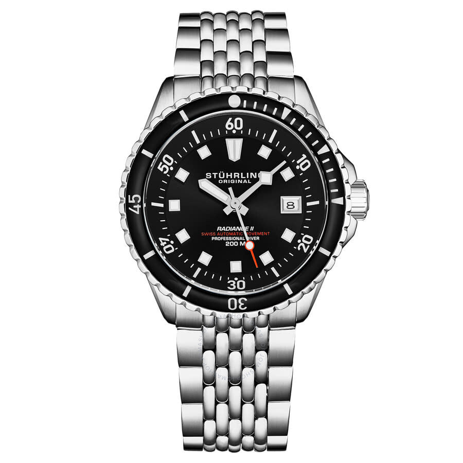 Stuhrling Original Depthmaster Automatic Black Dial Men's Watch M18010 - Dawson Watches