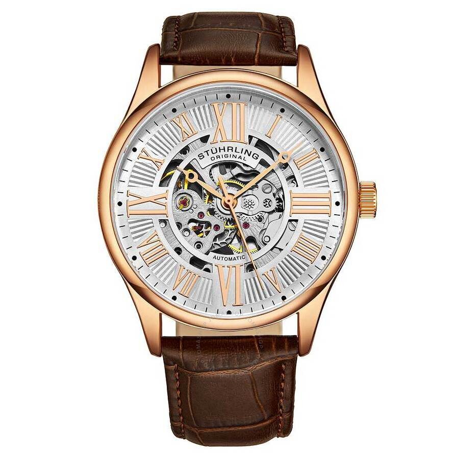 Stuhrling Original Legacy Silver Dial Brown Leather Men's Watch M15730 - Dawson Watches
