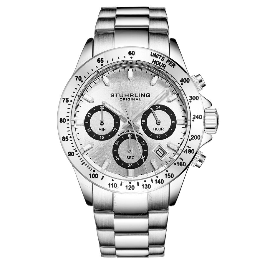 Stuhrling Original Monaco Chronograph Quartz Silver Dial Men's Watch M16851 - Dawson Watches