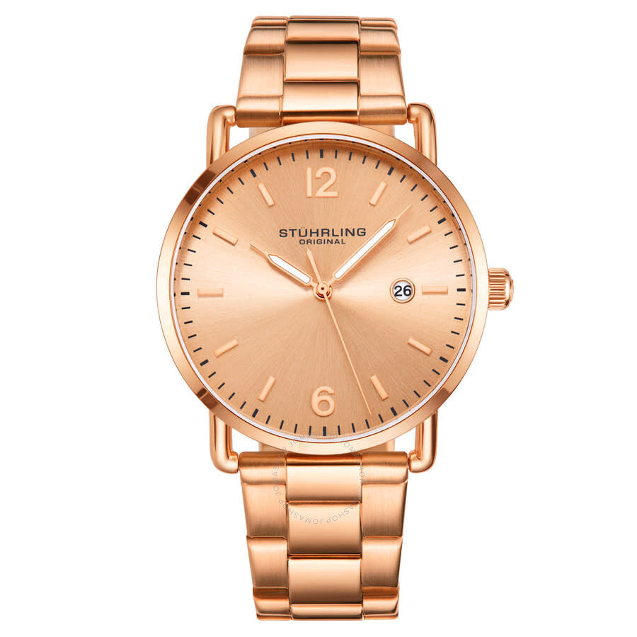 Stuhrling Original Symphony Quartz Rose Gold Dial Men's Watch M16946 - Dawson Watches
