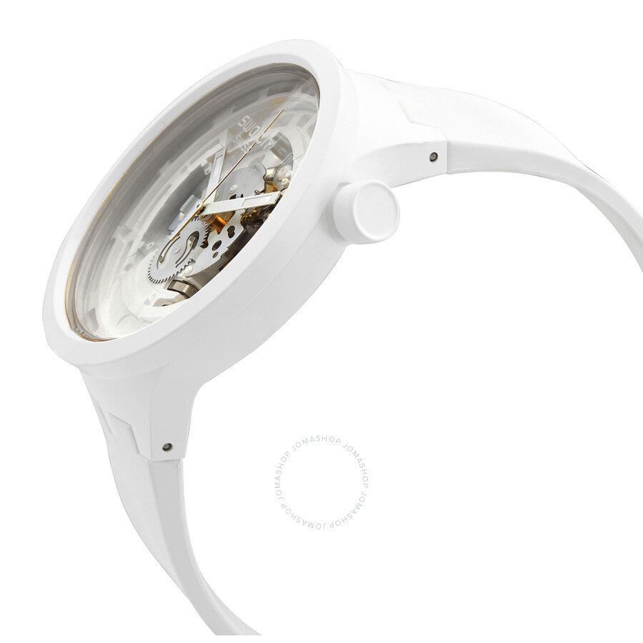 Swatch C-White Quartz Skeleton Dial Men's Watch SB03W100 - Dawson Watches #2