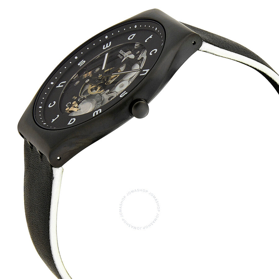 Swatch White Side Quartz Black Skeleton Dial Men's Watch SS07B101 - Dawson Watches #2