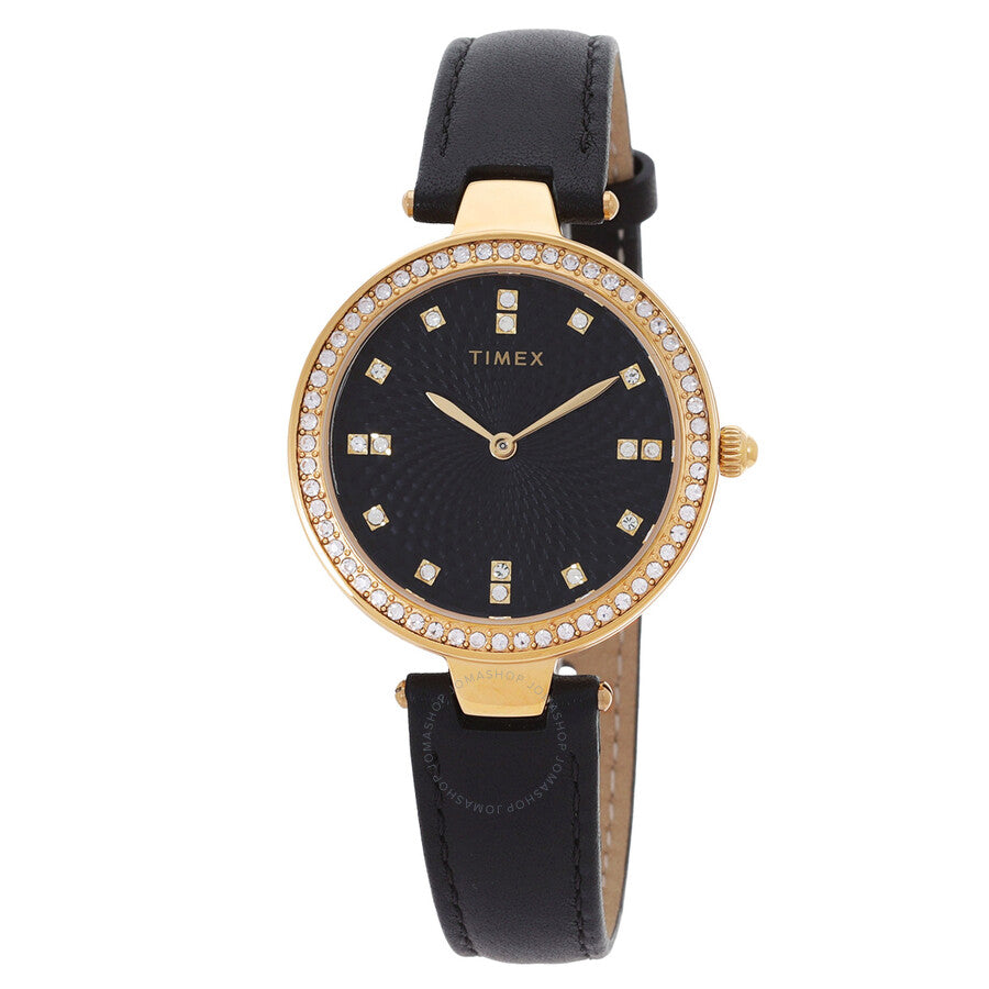 Timex Legacy Quartz Crystal Black Dial Ladies Watch TW2V45100 - Dawson Watches