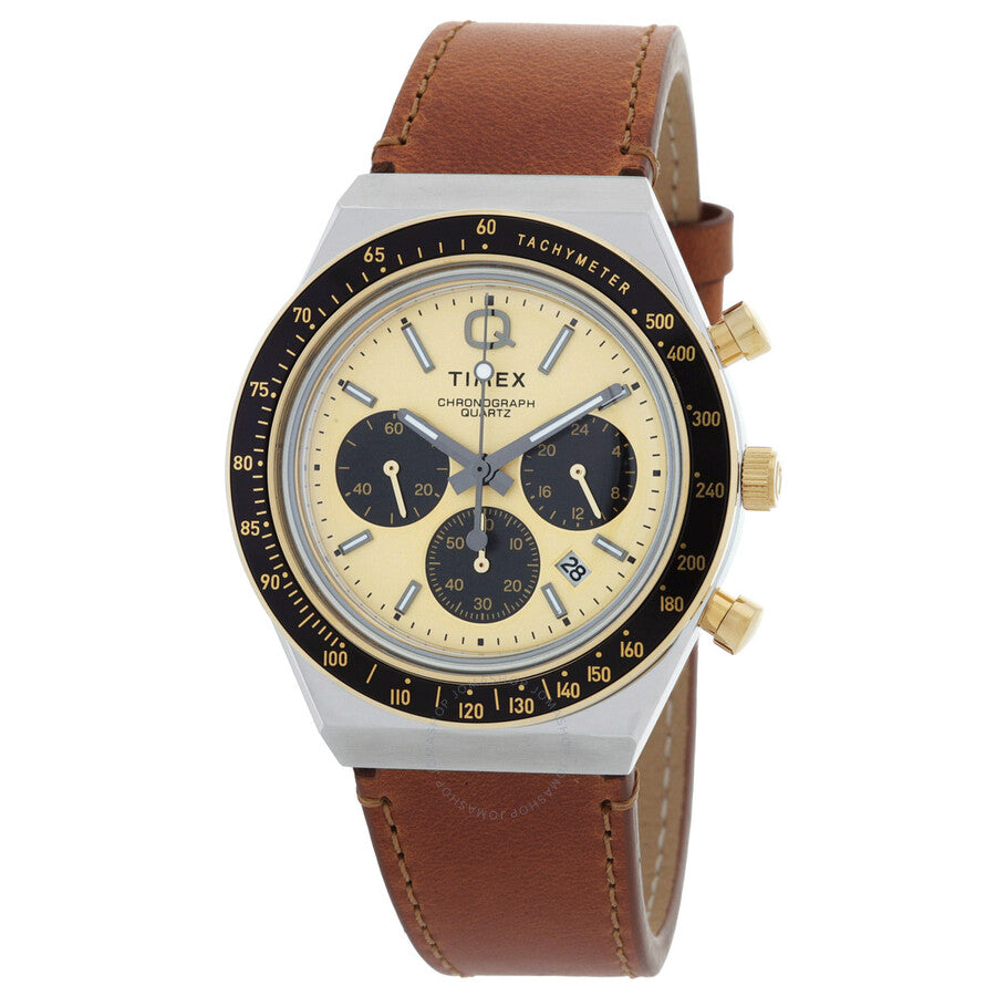 Timex Q Timex Chronograph Quartz Gold Dial Men's Watch TW2W64400 - Dawson Watches