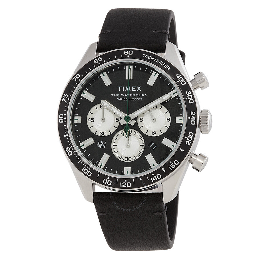 Timex Waterbury Chronograph Quartz Black Dial Men's Watch TW2V42500 - Dawson Watches