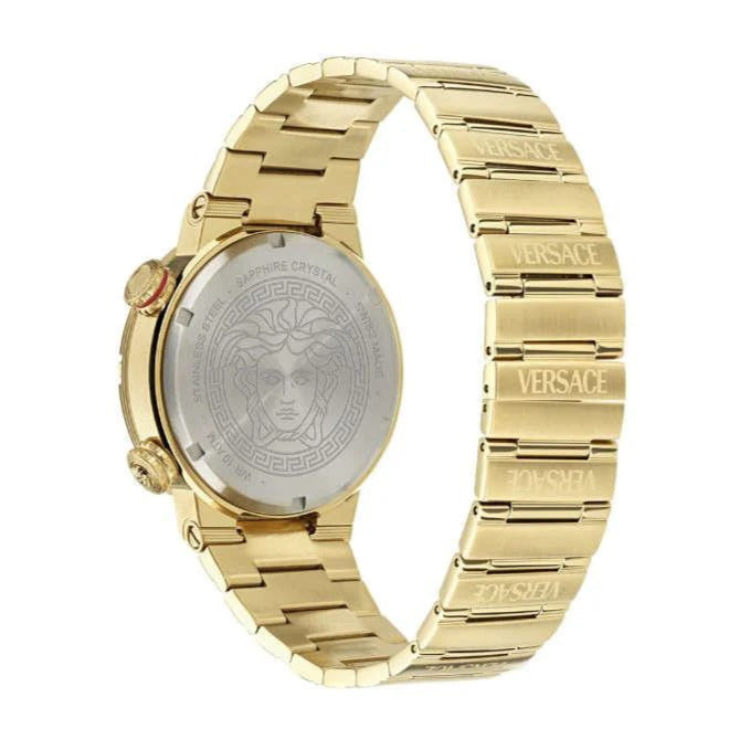 Versace Greca Logo Quartz Black Dial Gold Steel Strap Watch for Men - VE8G00624 VE8G00624 - Image 4
