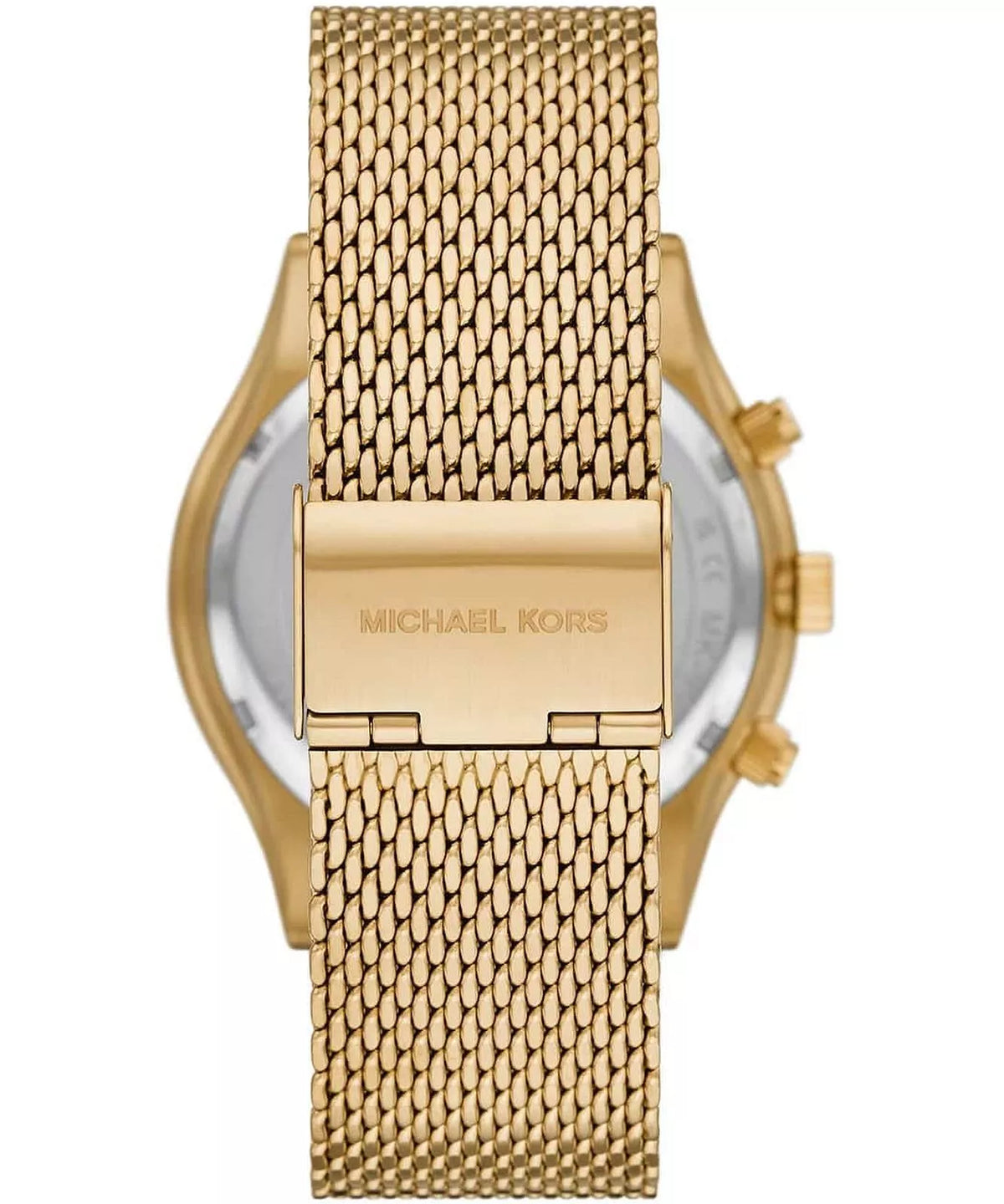 Michael Kors Slim Runway Chronograph Black Dial Gold Mesh Men's Watch - MK9057